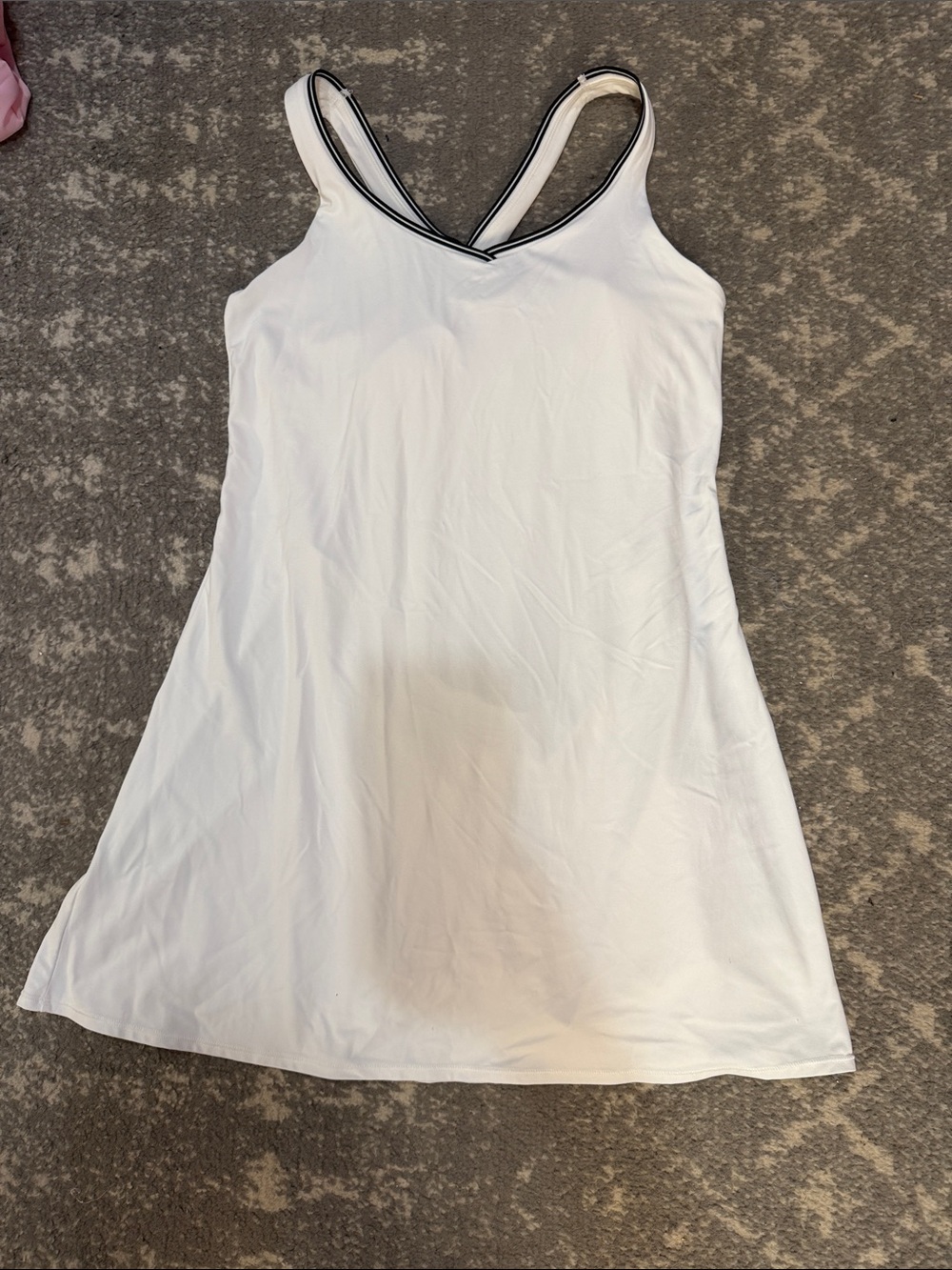 all in motion White Slip Dress with Black-Trim Straps